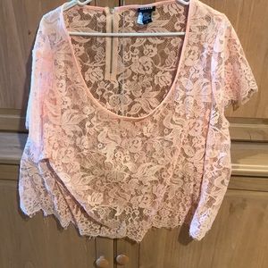 Torrid pink lace crop top